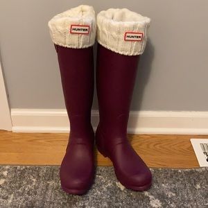Hunter boots with socks